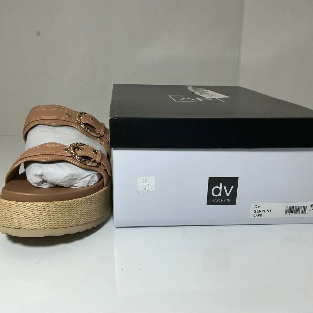 DV Dolce Vita Serpent Double Band Footbed Platform Sandals